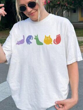 Cute Cats Pride Shirt, Pride Month Tee Gift, Cat Lover Shirt